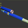Blue Fountain Pen With Silver Cap And Reflective Metallic Finish Design
