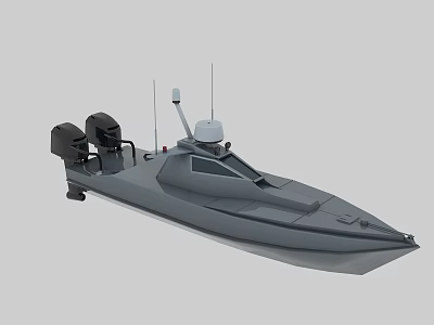 Modern Gray Yacht With Twin Engines Radar Antenna And Sleek Hull Design 3d model
