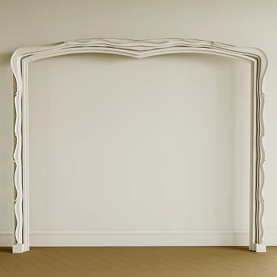 Elegant White Wavy Decorative Coving Frame on Light-Colored Wall Background 3d model