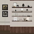 Antique Decorative Shelf Bookshelf 3d model