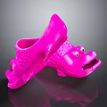 Pink Cartoon Crocodile Design Kids Shoes With Fun Animal Shape