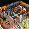 Colorful Indoor Playground With Trampoline Slide Ball Pit And Kids Interactive Activity Area