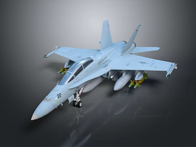 Detailed Gray Military Fighter Jet Model With Cockpit And Underwing Missiles 3d model