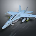 Detailed Gray Military Fighter Jet Model With Cockpit And Underwing Missiles