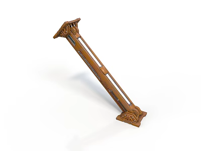 Ornate Wooden Baluster With Intricate Carved Details For Staircase Design 3d model