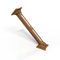 Ornate Wooden Baluster With Intricate Carved Details For Staircase Design