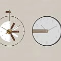Modern clock wall clock combination 3d model