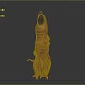 Fantasy Creature Character With Red Pink Body Tentacle Limbs And Black Spiked Top