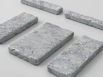 High Quality Natural Stone Wood Slabs With Textured Surface For Decorative Projects 3d model