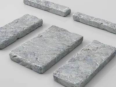 High Quality Natural Stone Wood Slabs With Textured Surface For Decorative Projects 3d model