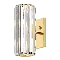 Elegant Modern Crystal Wall Sconce With Gold Frame And Illuminated Design