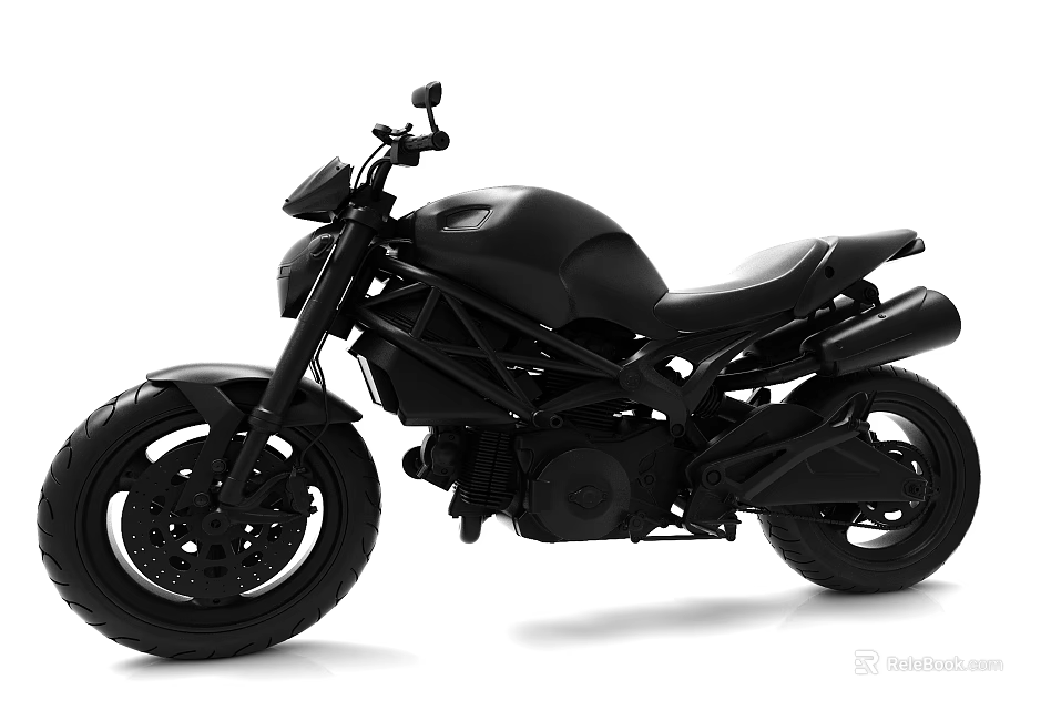 Stylish Black Motorcycle Featuring Modern Sleek Design Sporty Body And Aggressive Look 3d model 
