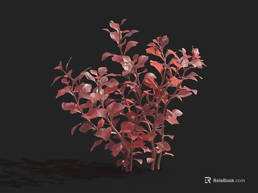 Aquatic Plants With Vibrant Red Leaves And Lush Underwater Foliage 3d model 