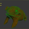 Golden Frog Sculpture Stylized Design With Textured Surface And Sitting Posture