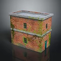 Two Story Red Brick Building Covered With Green Ivy Featuring Windows And Door