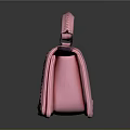 Stylish Pink Snakeskin Texture Handbag With Studded Trim Top Handle And Secure Lock Closure