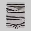 Silver Metallic Wavy Ruffled Decorative Wall Hanging With Shiny Texture