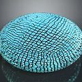Blue Glass Decorative Bowl With Oval Shape And Cracked Grid Pattern