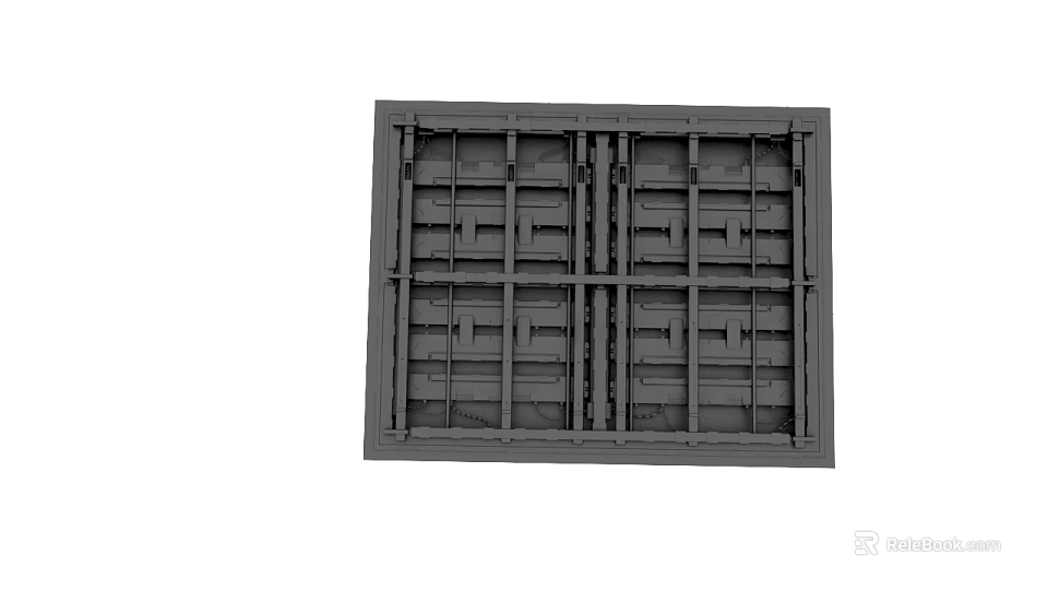Sturdy Black Metal Grid Structure Featuring Square Frame And Lattice Design Elements 3d model 