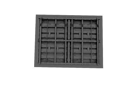 Sturdy Black Metal Grid Structure Featuring Square Frame And Lattice Design Elements 3d model