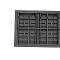Sturdy Black Metal Grid Structure Featuring Square Frame And Lattice Design Elements