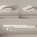 Modern Sleek Ceiling Lights with Round Rectangular and Linear Designs for Home Interiors 3d model