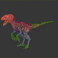 Realistic Reddish Brown Dinosaur Model With Open Mouth And Detailed Skin Texture