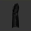 Stylish Black Long Coat Design With Zipper Closures And Adjustable Belt For Daily Wear
