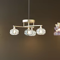 Various Design Chandeliers With Glass Shades Metal Frames And Glowing Lights 3d model