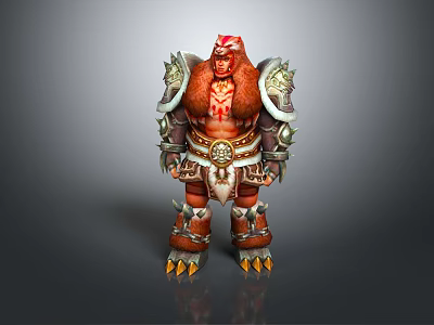 Mythical Warrior Character With Horned Creature Features Armored Body Tribal Markings And Clawed Feet 3d model