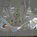 Aerial View Urban Planning With Modern Skyscrapers Green Spaces And Central Architectural Design