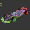 Blue Alpine Formula 1 Race Car with Sleek Bodywork Red Helmet and Large Wheels