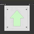 Metallic Cube Structure With Green Arrows And Mounting Brackets