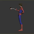 Spider Man Game And Movie Character In Red Blue Costume Posing With Web 3d model
