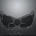 Stylish Modern Design Sunglasses With Shiny Metal Frame And Black Tinted Lenses