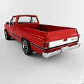 Red Chevrolet Classic Pickup Truck Front View 3d model