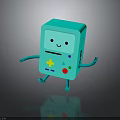 Cute Blue Cartoon Game Console With Smiling Face Arms Legs And Colorful Buttons