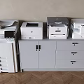 Printer Combination Copier Scanner Fax Machine File Cabinet Locker 3d model