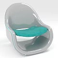 Modern Single Chair With Gray Frame And Turquoise Cushion For Living Room