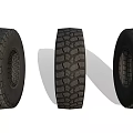 Set of Three Durable Car Off Road Tires With Deep Tread Pattern Design