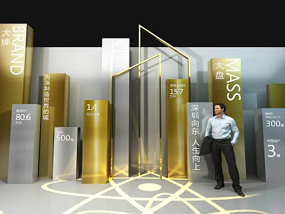 Big Brand Mass Growth In Shenzhen Eastward 15 Years Symbiotic Development With Data Indicators 3d model