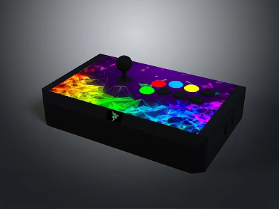 Illuminated RGB Gaming Fight Stick with Colorful Buttons and Joystick for PC Gamers 3d model
