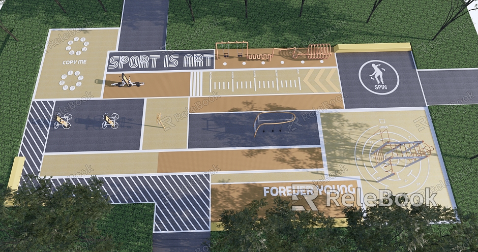 Modern Park District Fitness Area model