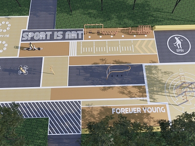 Modern Park District Fitness Area model