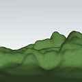 Serene Park Landscape With Lush Green Hills Grassland And Clear Blue Sky