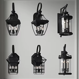 American style iron wall lamp glass wall lamp bedroom bedside aisle wall lamp industrial wind wall lamp decorative wall lamp 3d model