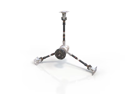 Adjustable Metal Tripod Equipment With Three Legs And Top Mounting Device 3d model