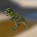 Green Tyrannosaurus Rex Dinosaur With Open Mouth In Standing Pose