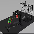 Home Gym Equipment Setup With Barbell Dumbbells Bench Press And Power Rack