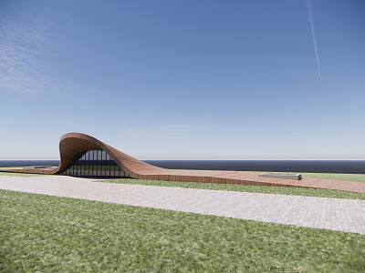 Modern Park Station Ecological Station Public Toilet Landscape Architecture Interesting Ramp Park Commissary 3d model